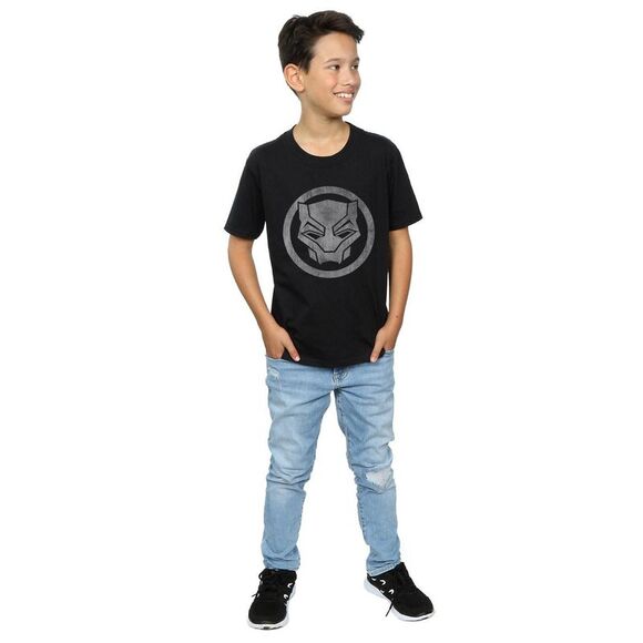 Marvel Boys Black Panther Distressed Icon T-Shirt / Black - Picture 4 of 5